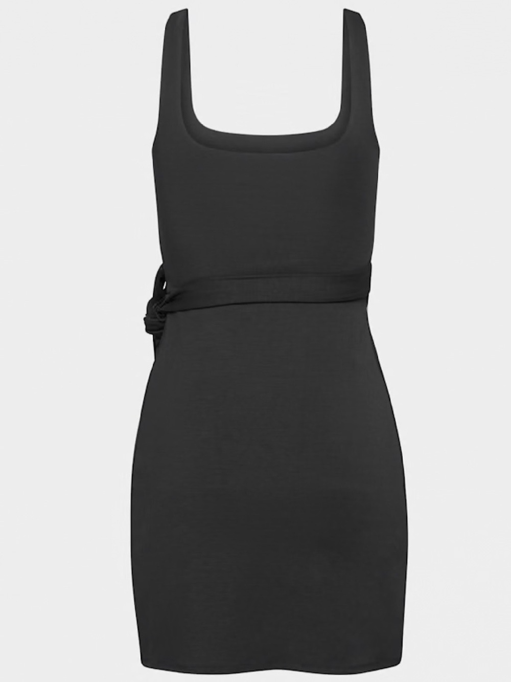 Aritzia Black Midi Tank Dress with Waist Tie Detail - Picture 9 of 9